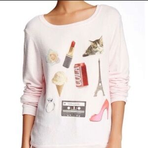 My Favorite Things light pink graphic  baggy beach jumper size S